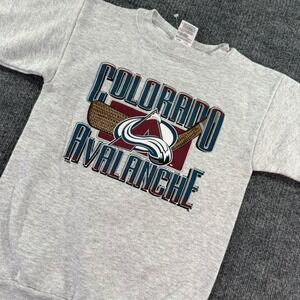 Vintage Tultex Colorado Avalanche Sweatshirt Youth Large Gray NHL Maximum Sweats